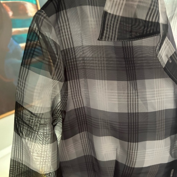 Bianca Nygard Chic Black and White Plaid Women's Blouse 12 - Picture 15 of 16